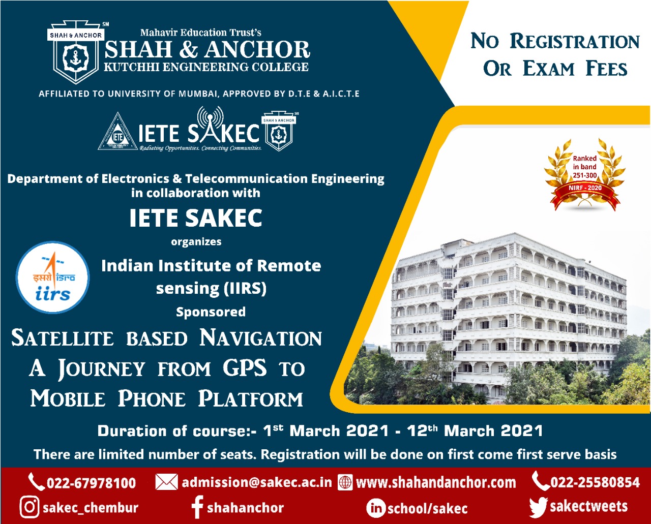 74th Online Certificate Course on "Satellite based Navigation A